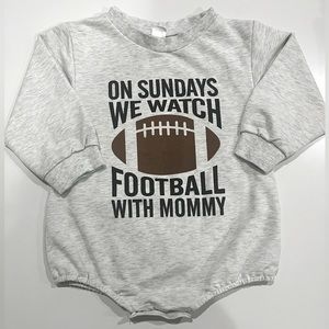 Long Sleeve Baby Football Onesies